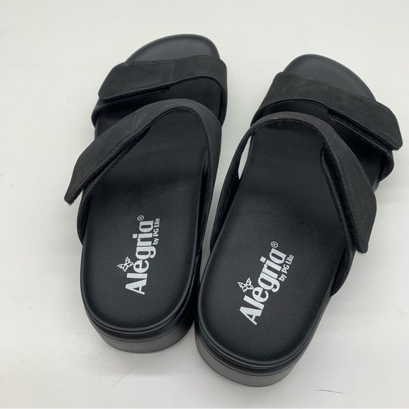 Alegria Sandals Womens 9 Black Casual Slip On Slide Beach Platform Casual - Picture 6 of 10